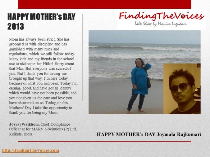 FindingTheVoices Mother's Day 2013 Joyraj Waikhom