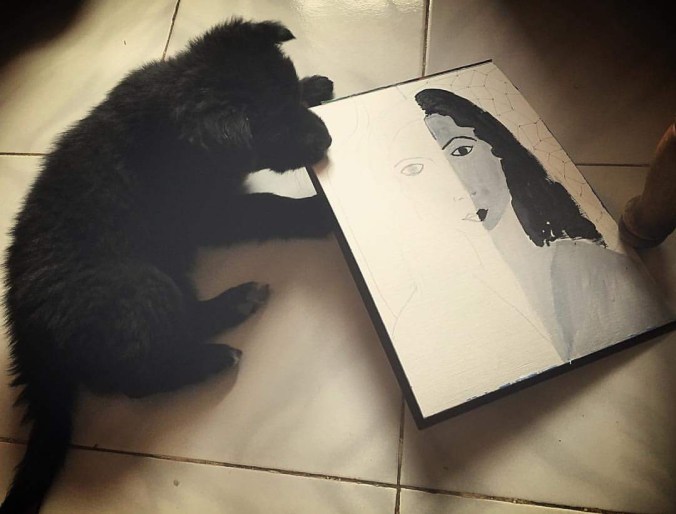 An acrylic painting by Monica Ingudam